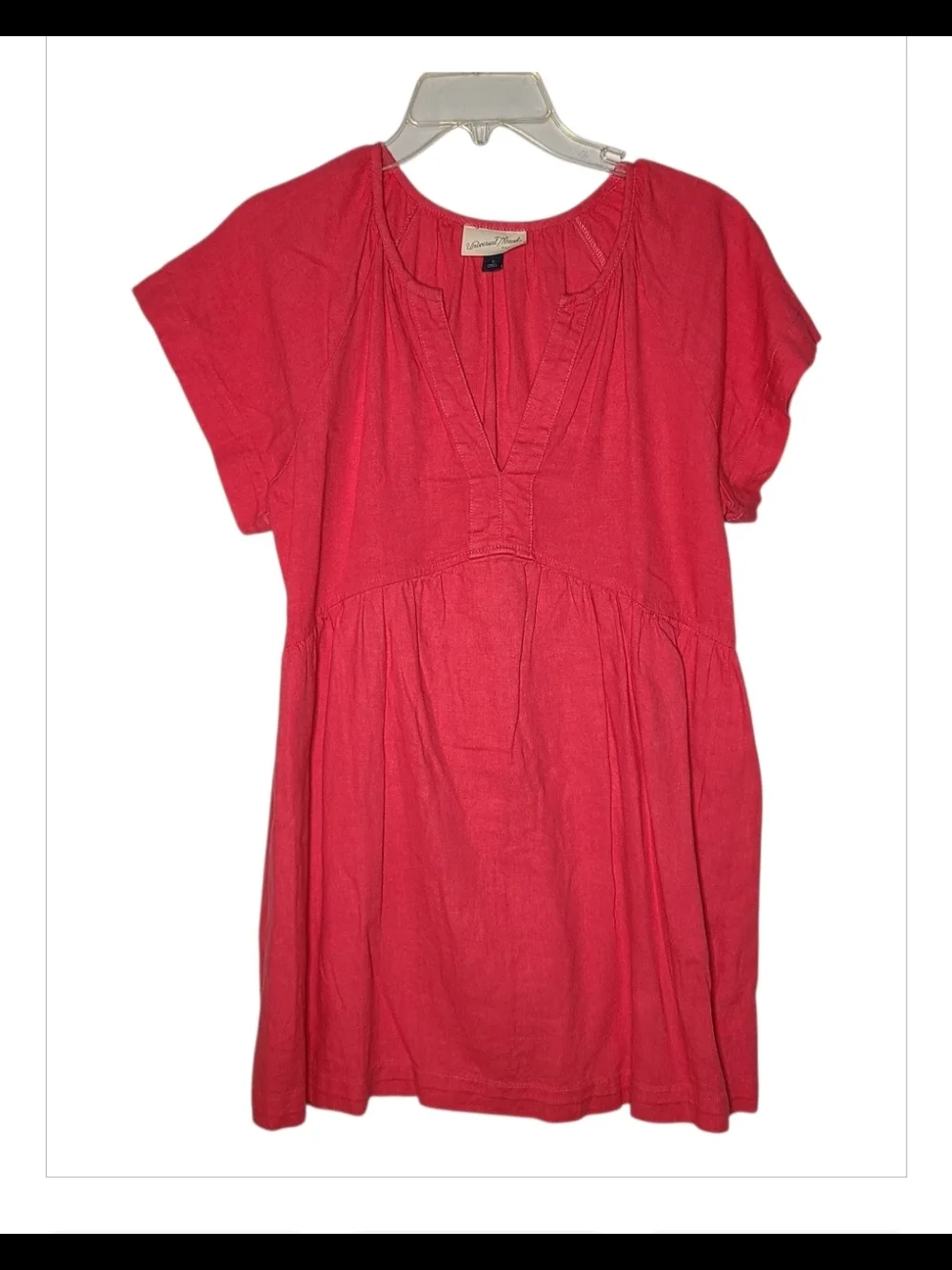 Universal Thread Pink Linen Blend Babydoll Mini Dress W/ POCKETS Small